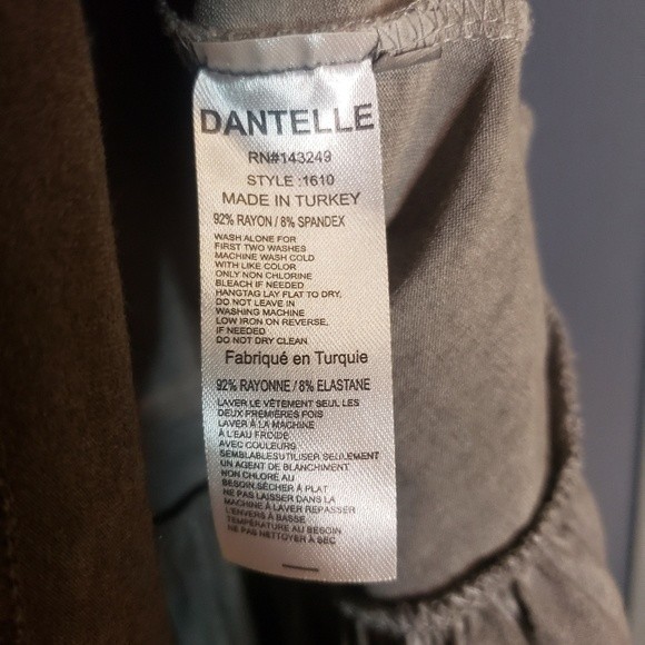 Dantelle Mineral Washed Ruffle Hem Short Sleeve Raw Cut Gray Tee M - Picture 6 of 7